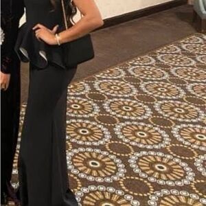 Chiara Boni Black Peplum Dress